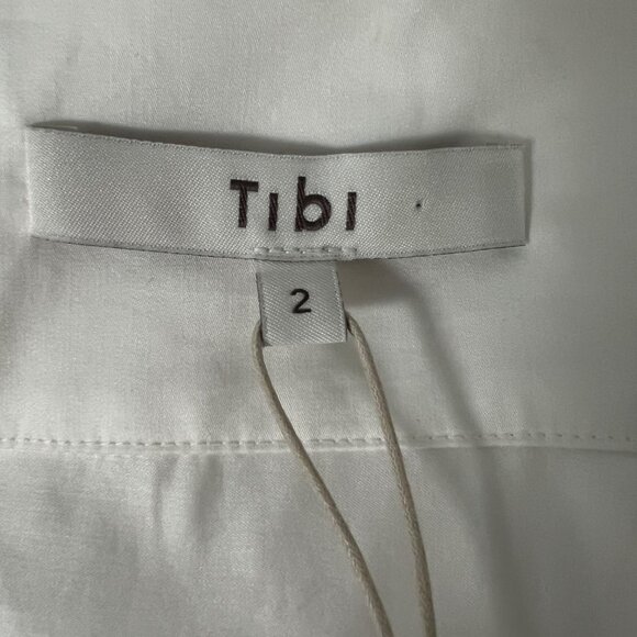 Tibi Womens Eco Poplin Back Wrap Midi Skirt White Cotton Tie Waist size 2 - Picture 11 of 14